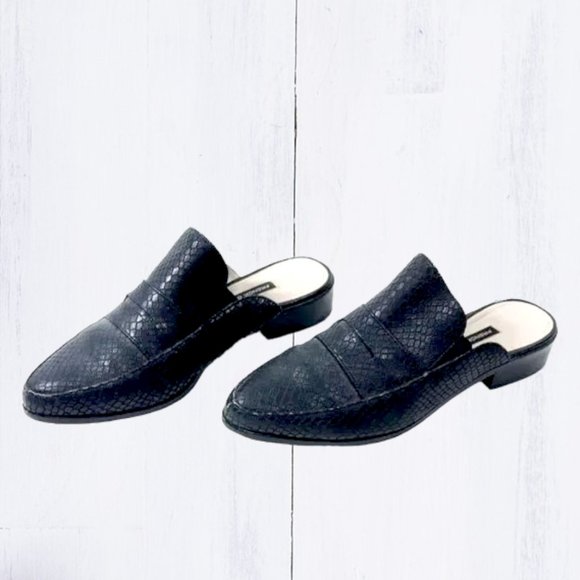 French Connection Shoes - French Connection Black Leather Mules Women Sz 6.5
